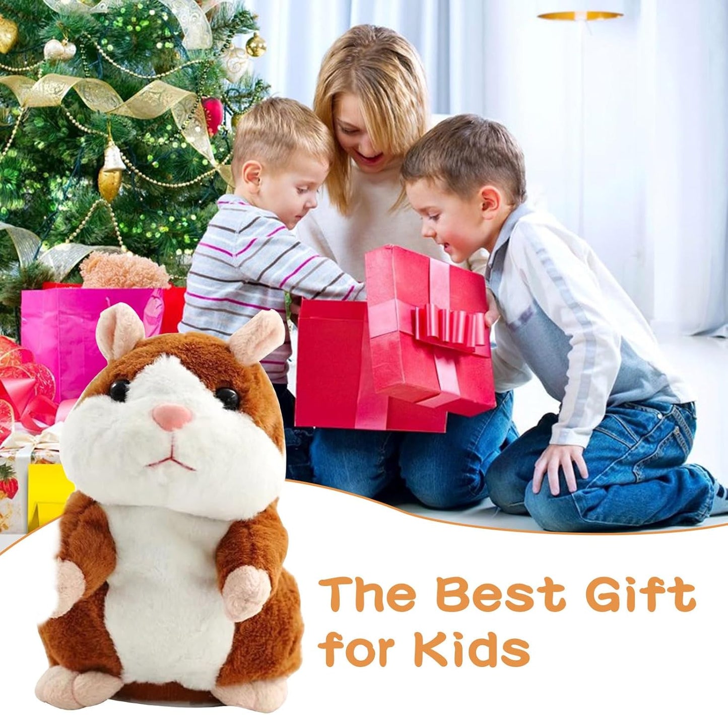 Hámster Hablando Juguete, Hámster Hablando,Repetido Talking Peluche Electrónico, Interactivo Juguetes De Felpa,Divertidos Niños Peluches Hámster Hámster Para Bebé Niños Regalo