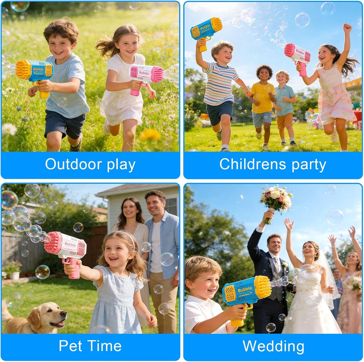Bubble Gun for Kids automatic bubble machine toy