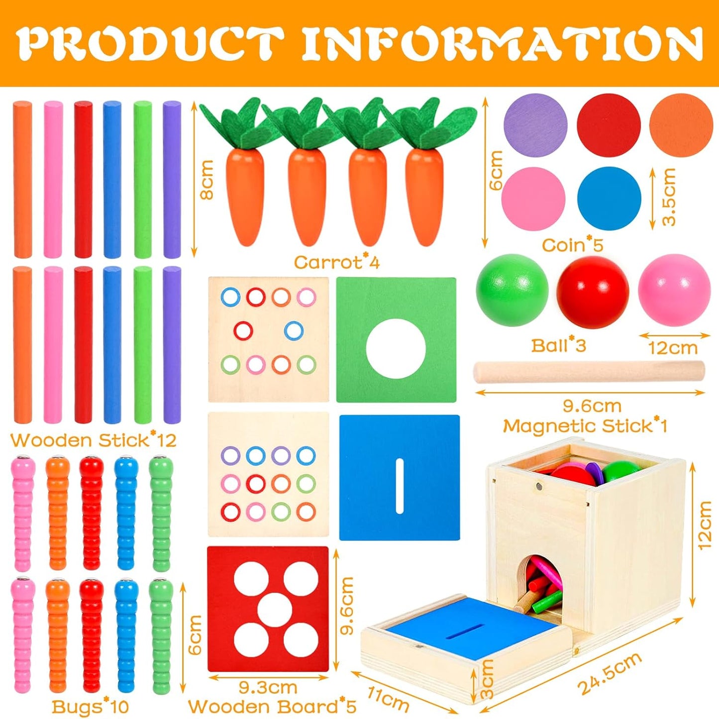 Jeux Montessori motricité bébé en bois éducatifs shape sorting activity