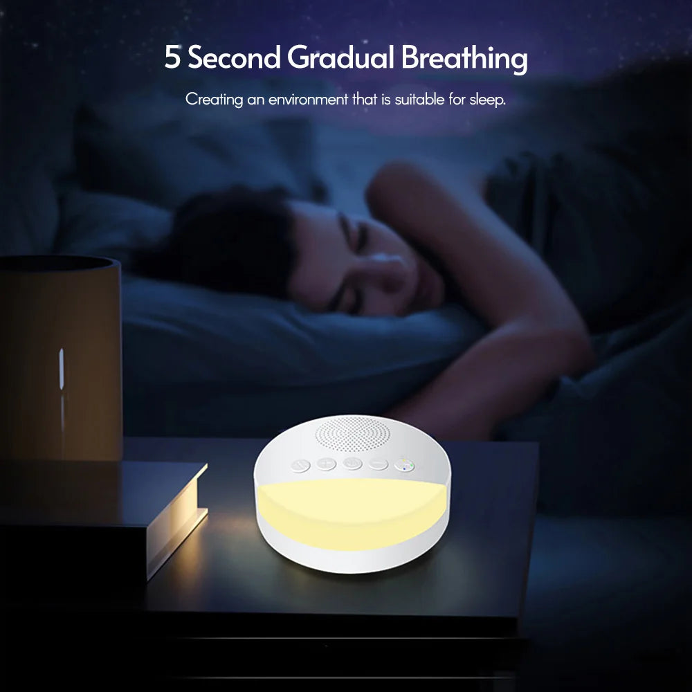 SleepNest Baby White Noise Machine in baby crib room
