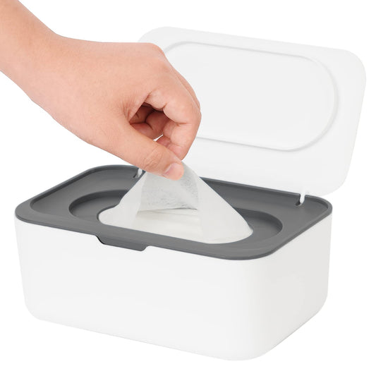 Feuchttücher Box, Seposeve Feuchtuchspender Für Baby & Erwachsene, Nachfüllbare Feuchtes Toilettenpapier Box, Hält Tücher Frisch, Einhandbedienung, Grau