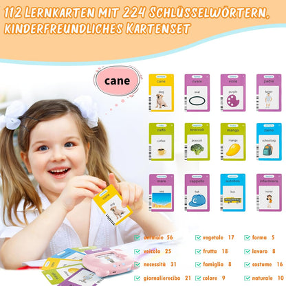 Italian Talking Flash Cards for Language Learning front view