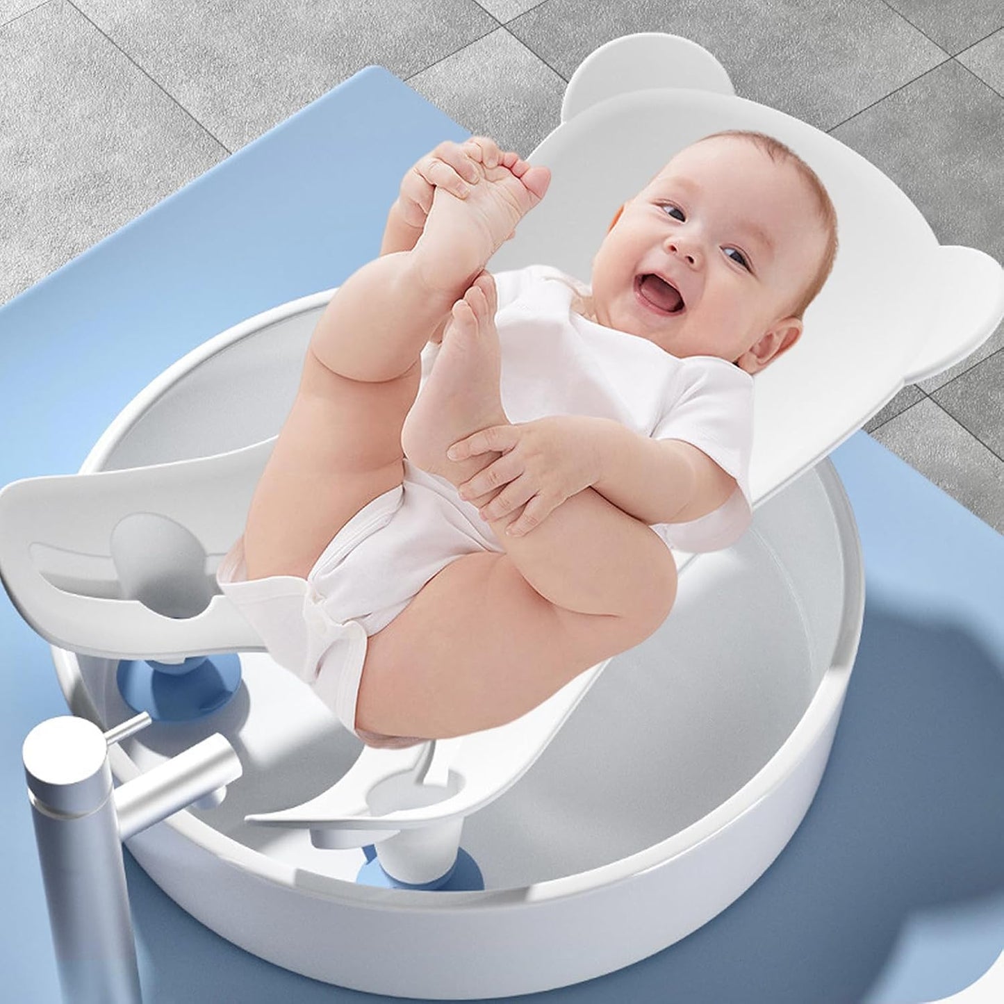 Lavandino Da Bagno per Bambini Con Ventosa, Lavandino Portatile Dal Design Ergonomico, Supporto per Natiche in PP Sicuro, Strumento Di Lavaggio per Vasca Da Bagno per Uso Quotidiano, Décoration De Ja