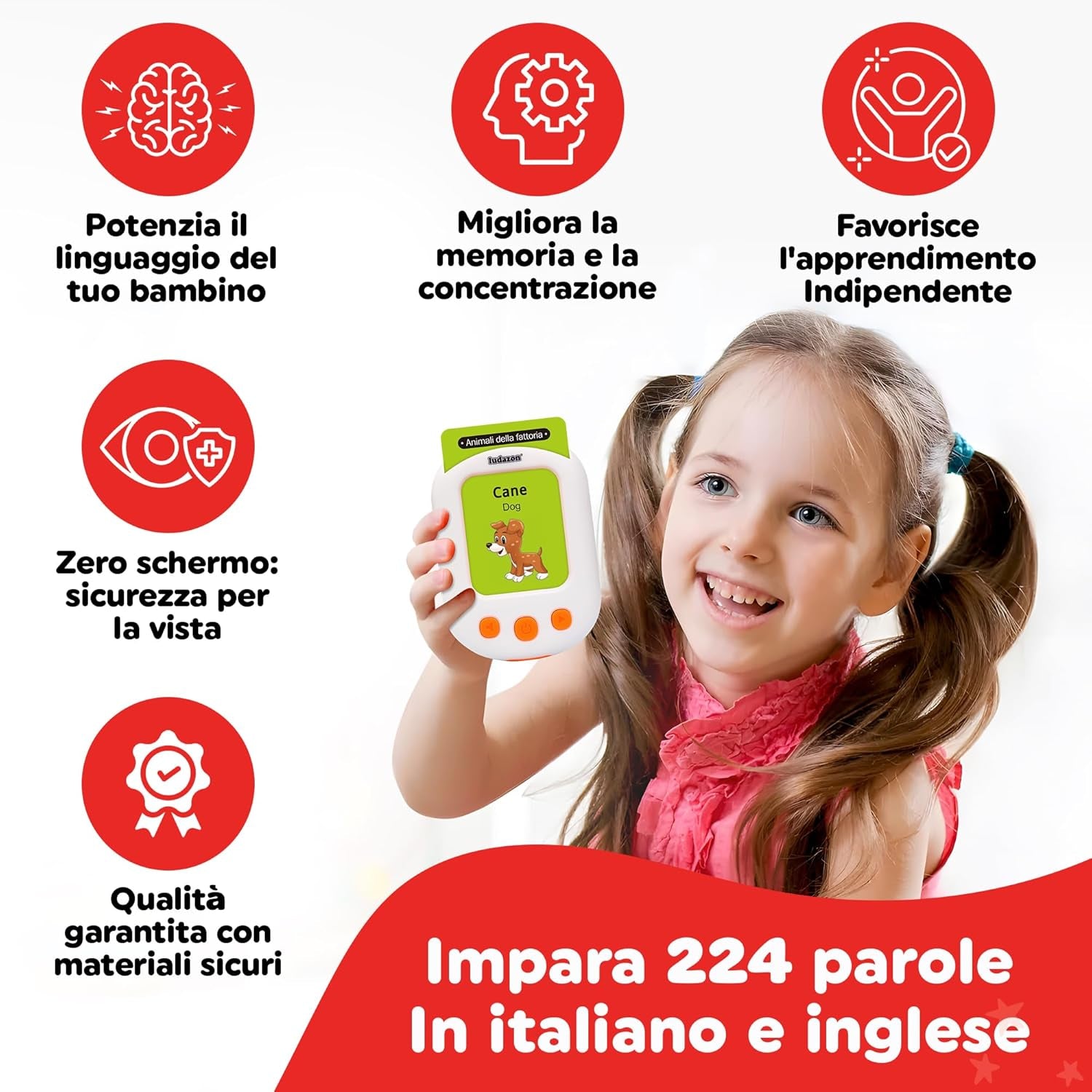 Carte Parlanti Montessori Italiano-Inglese, 224 Vocaboli E 18 Temi Educativi, Il Miglior Giocattolo per Imparare Nuove Parole in Modo Divertente, Idea Regalo 2-6 Anni, Guarda Il Video
