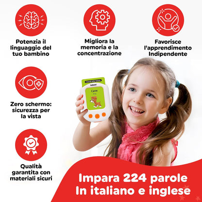 Carte Parlanti Montessori Italiano-Inglese, 224 Vocaboli E 18 Temi Educativi, Il Miglior Giocattolo per Imparare Nuove Parole in Modo Divertente, Idea Regalo 2-6 Anni, Guarda Il Video