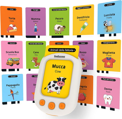 Carte Parlanti Montessori Italiano-Inglese, 224 Vocaboli E 18 Temi Educativi, Il Miglior Giocattolo per Imparare Nuove Parole in Modo Divertente, Idea Regalo 2-6 Anni, Guarda Il Video