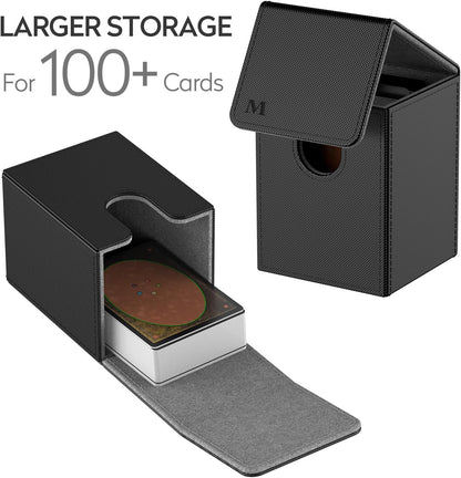 Card Storage Box Magnetic Flip for 100+ Cards, ideal for organizing and protecting valuable trading cards.