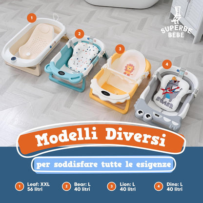 Vasca Da Bagno Pieghevole per Bambini con termometro integrato