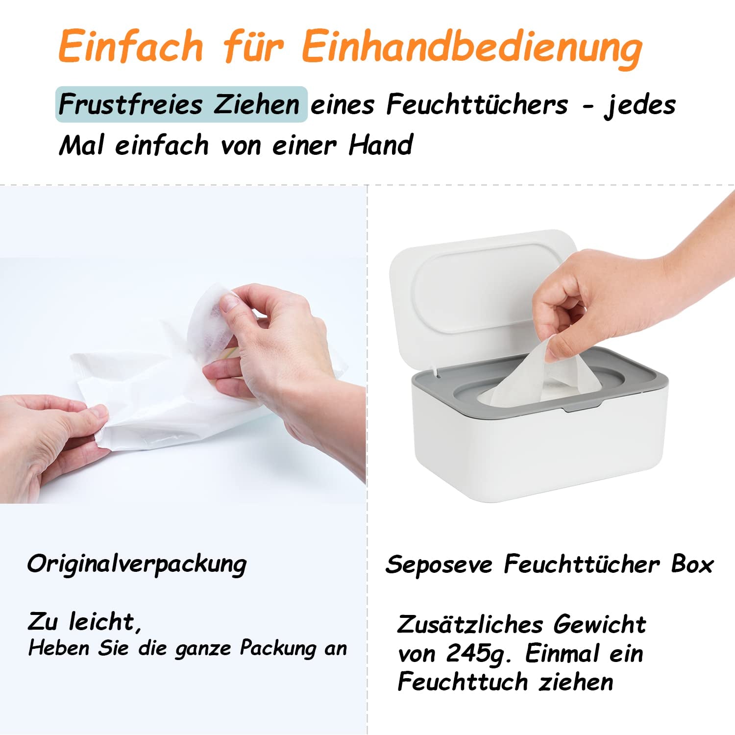 Feuchttücher Box Baby Feuchtuchspender mit Deckel