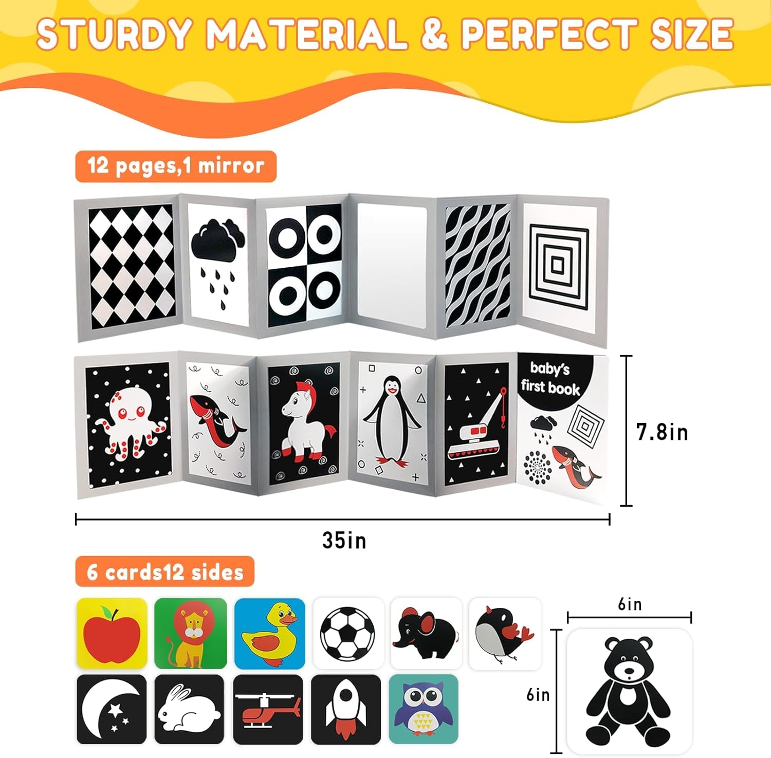 High Contrast Baby Flash Cards for newborn learning