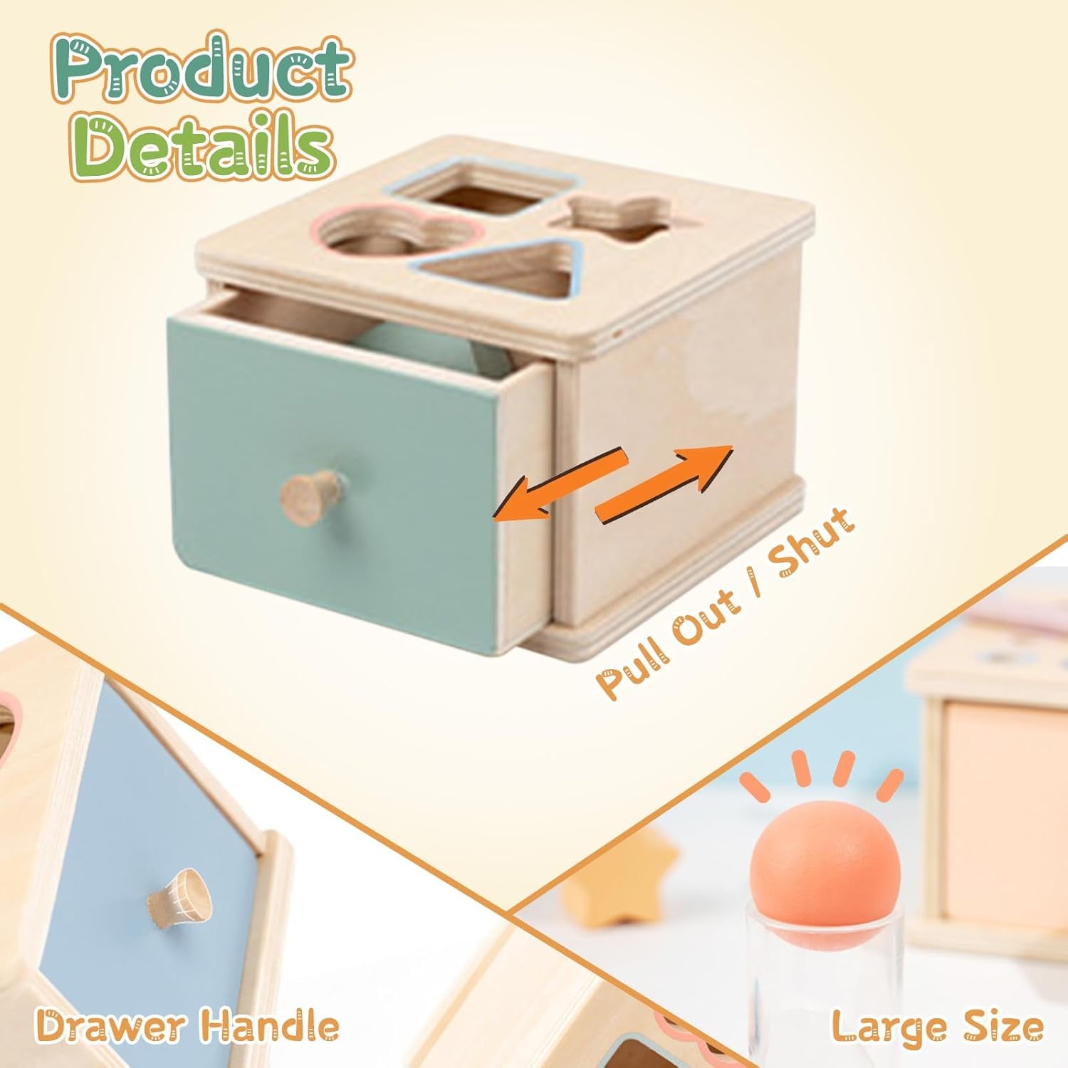 MindNest Montessori Object Permanence Box with B-Blocks