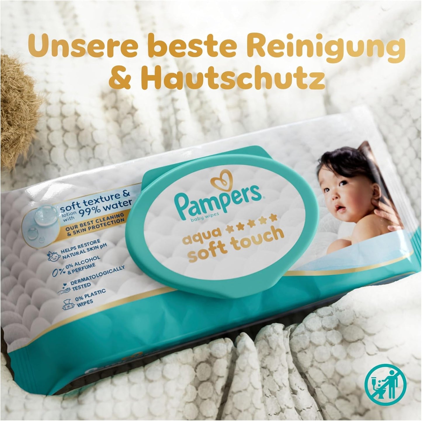 Pampers Aqua Soft Touch Baby Wipes soft cleansing pack