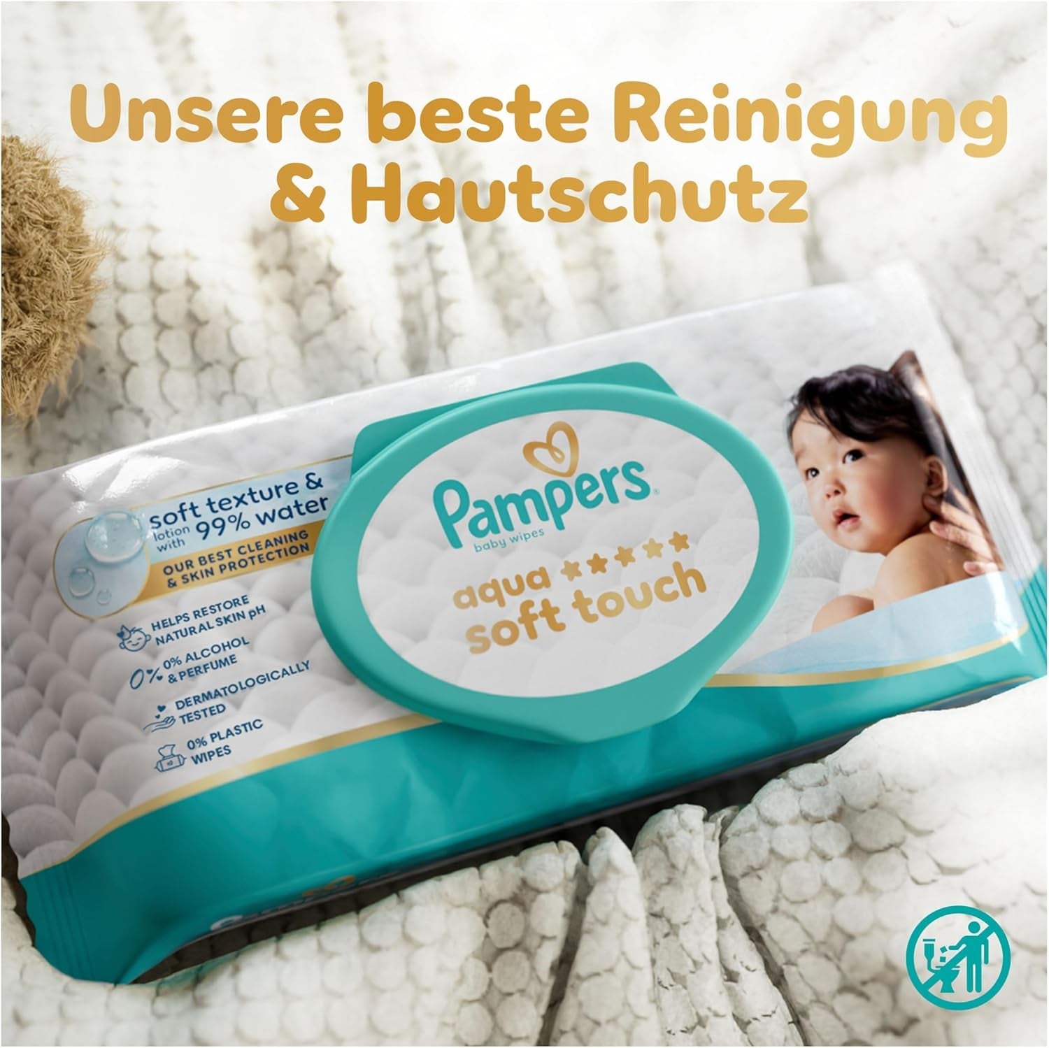 Pampers Aqua Soft Touch Baby Wipes soft cleansing pack