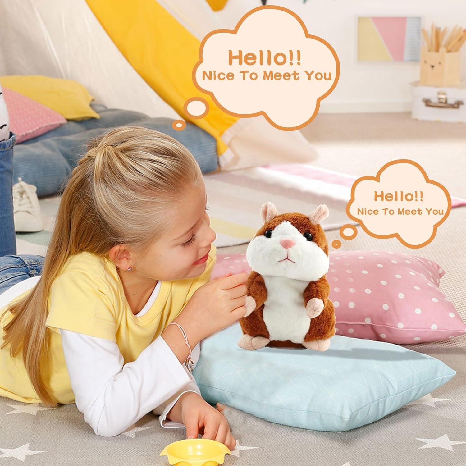 Hámster Hablando Juguete, Hámster Hablando,Repetido Talking Peluche Electrónico, Interactivo Juguetes De Felpa,Divertidos Niños Peluches Hámster Hámster Para Bebé Niños Regalo