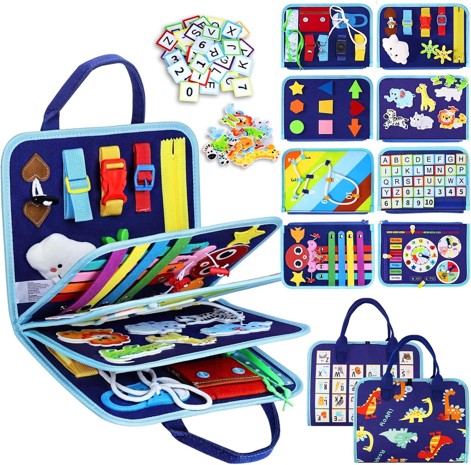 BusyNest Montessori Toddler Activity Board front view