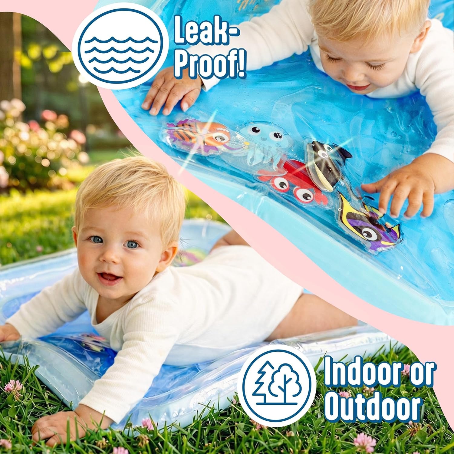 Light-Up Tummy Time Water Mat for newborn development