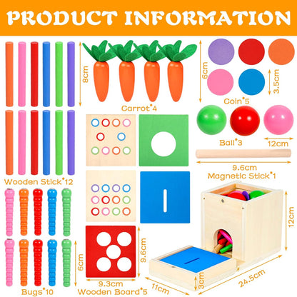 Jeux Montessori motricité bébé en bois éducatifs shape sorting activity