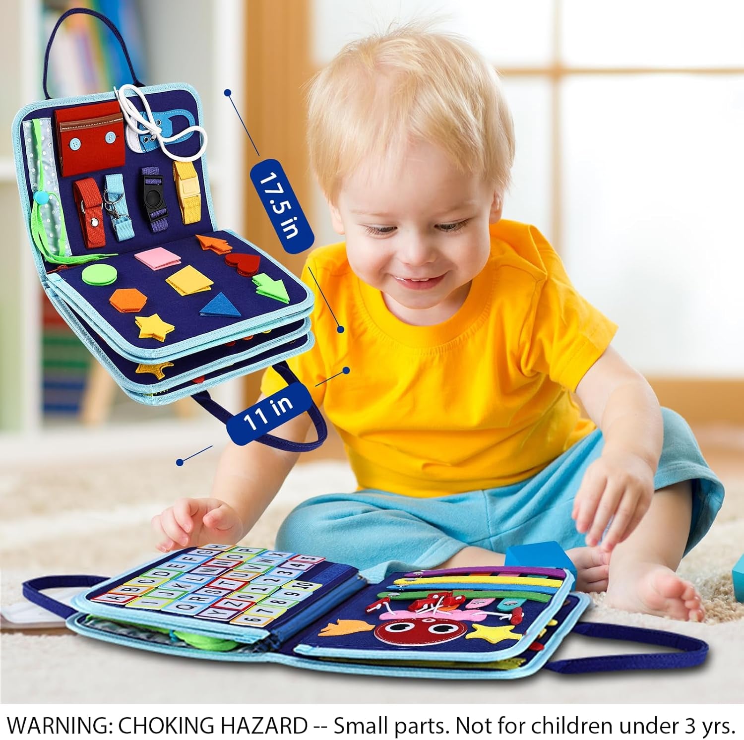 BusyNest Montessori Toddler Activity Board wooden design