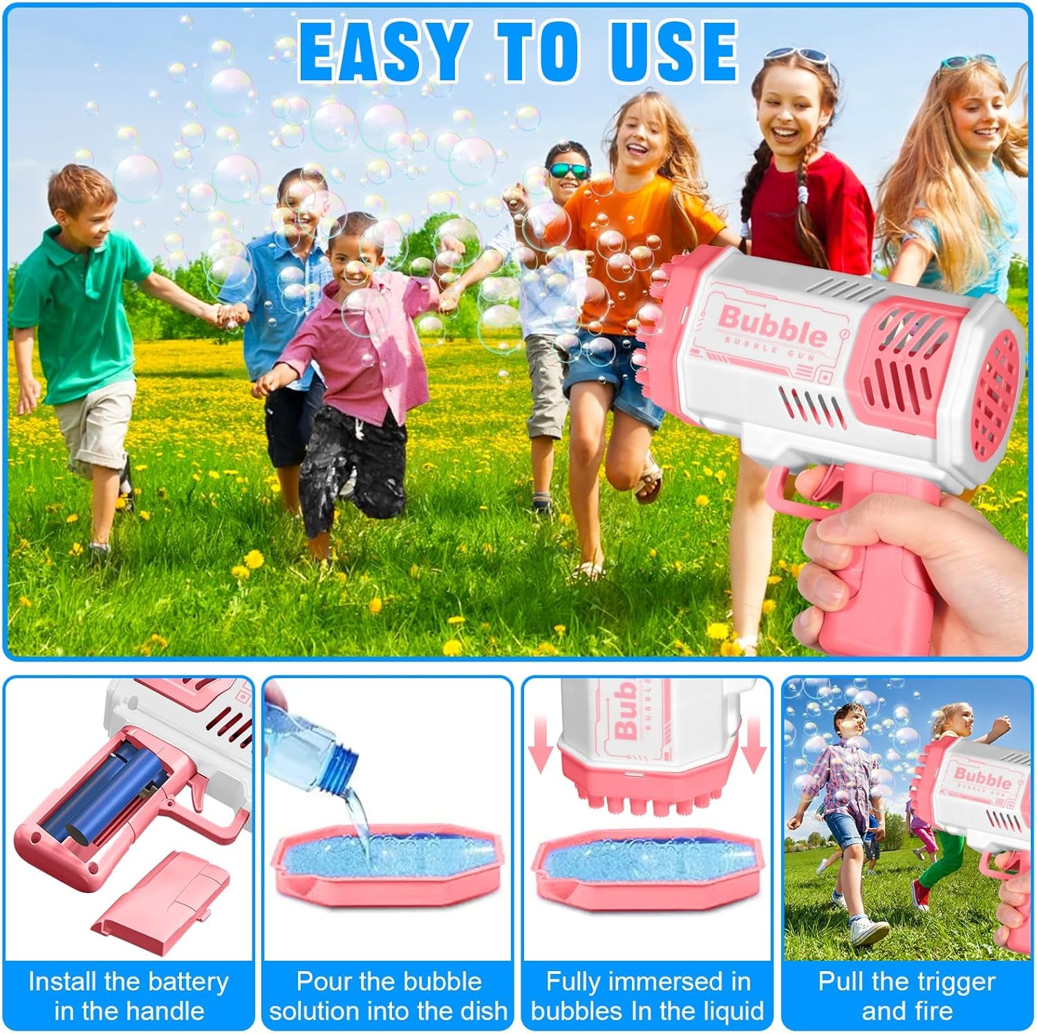 Bubble Gun for Kids outdoor party bubble blaster
