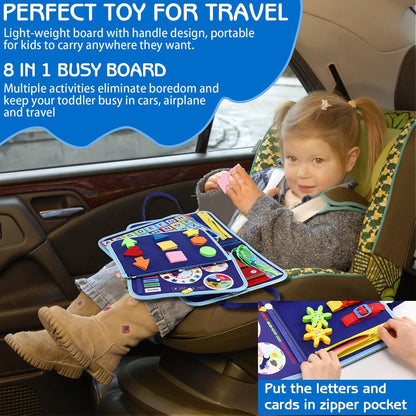 BusyNest Montessori Toddler Activity Board close-up details