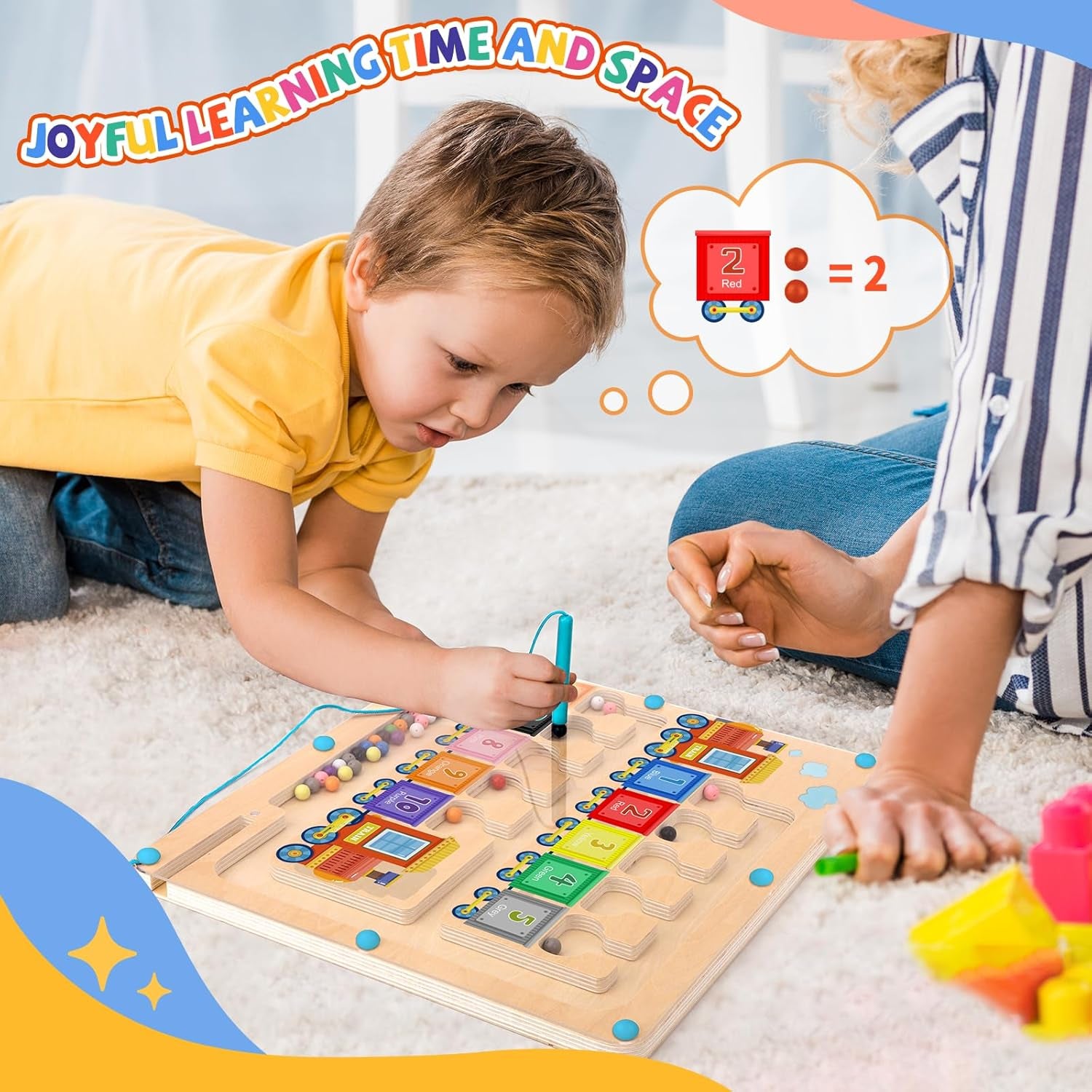 Montessori Magnetic Number Maze toddler learning activity