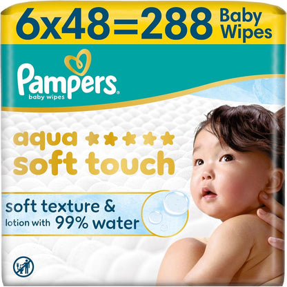 Pampers Aqua Soft Touch Baby Wipes for sensitive skin