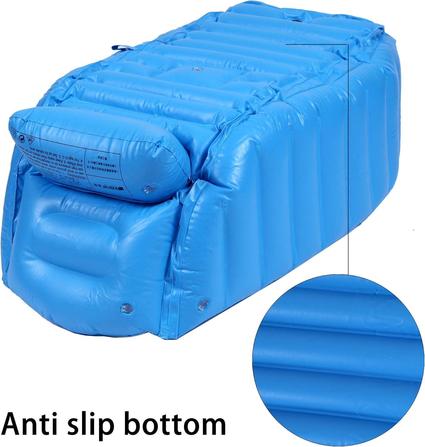 Vaschetta per Bagnetto Neonato Gonfiabile, Vasca Bagno Neonato Pieghevole Neonati Bambini Con Supporto (Blu)