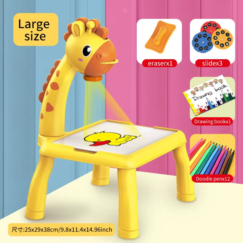 DrawGlow Children Projection Drawing Board used by child in creative learning activity