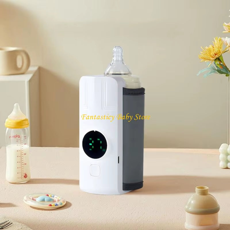 J6BE Baby Bottle Warmer Temperature Adjustable USB Powered Warmer Heater LCD Display