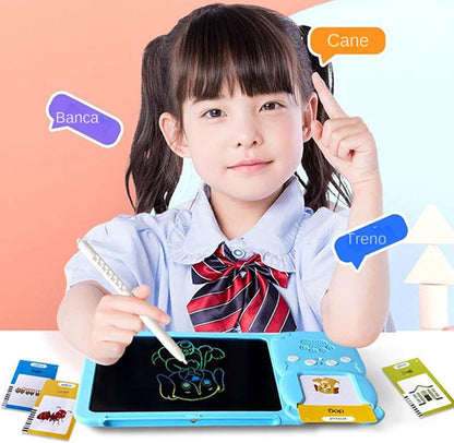 Talking Flash Cards, 2-In-1 Pocket Speech Cards, Educational Audible Learning with Interactive Reading Device, Drawing Tablet For, Preschool, Kids Learning, 9.45X6.69X0.59 In