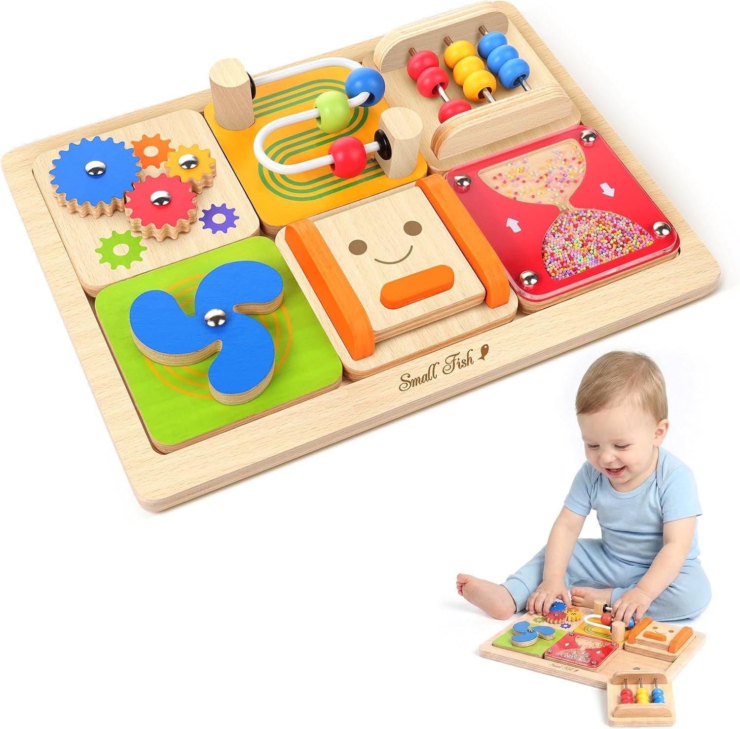 BusyNest Montessori Busy Board for Toddlers front view