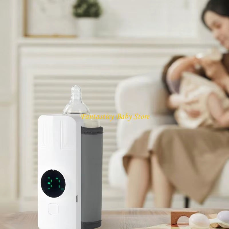 J6BE Baby Bottle Warmer Temperature Adjustable USB Powered Warmer Heater LCD Display