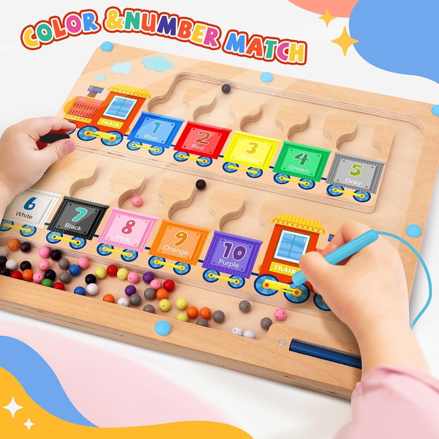 Montessori Magnetic Number Maze preschool educational gameMontessori Magnetic Number Maze preschool educational game