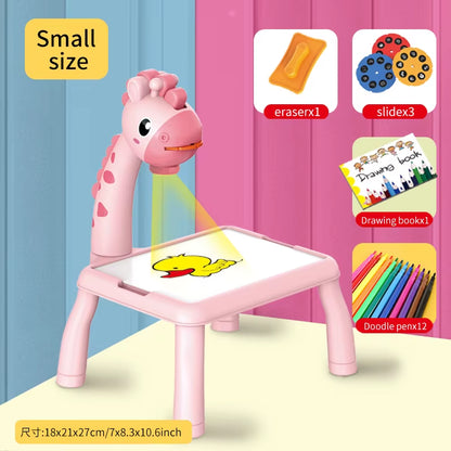 DrawGlow Children Projection Drawing Board with drawing slides and accessories