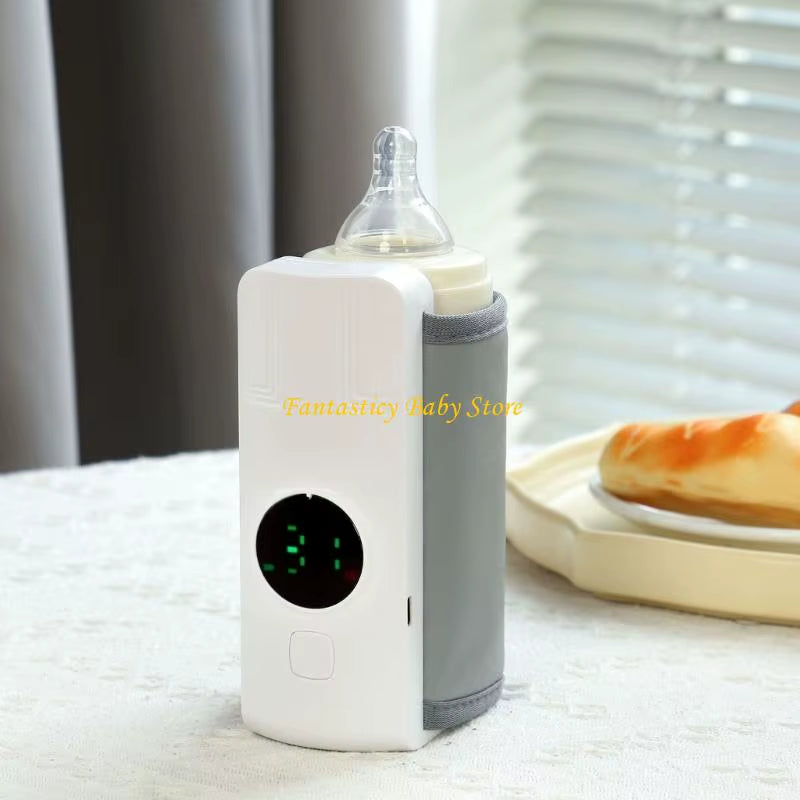 J6BE Baby Bottle Warmer Temperature Adjustable USB Powered Warmer Heater LCD Display