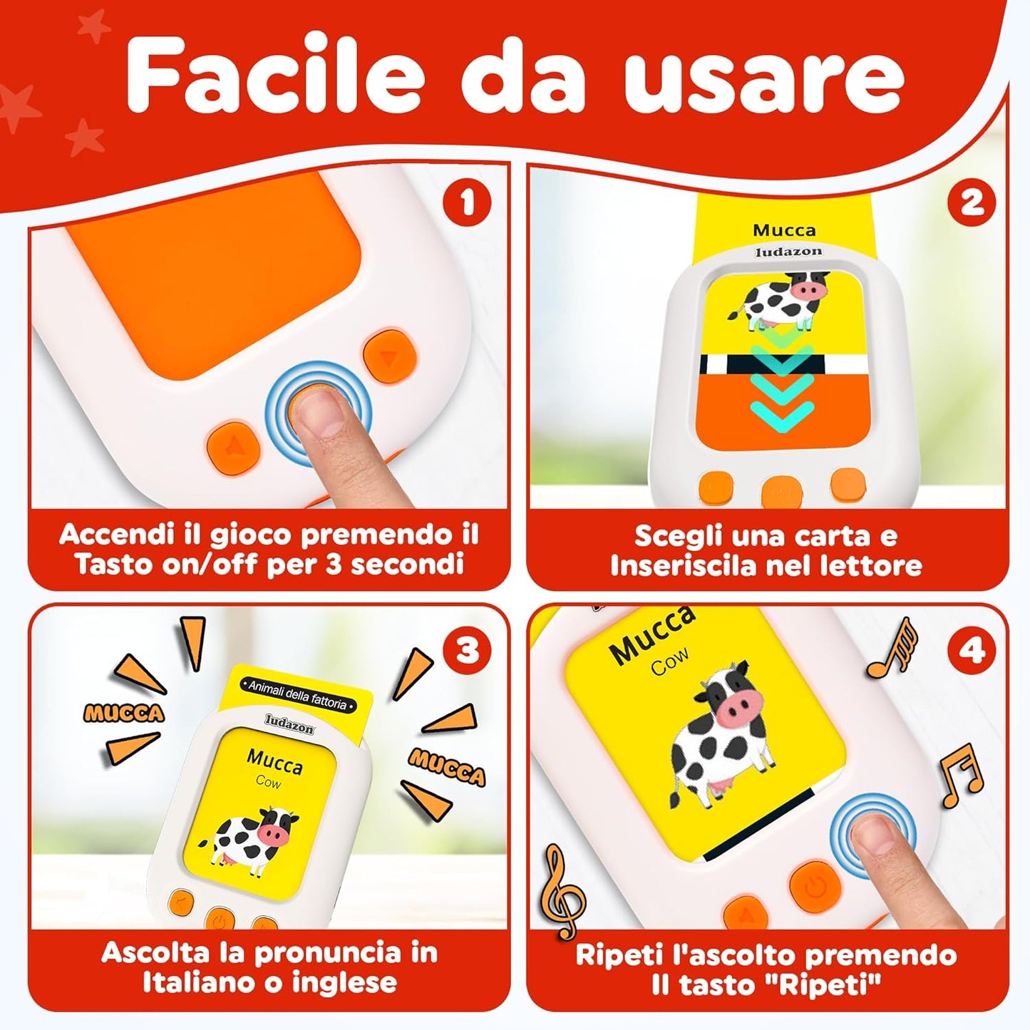Carte Parlanti Montessori Italiano-Inglese, 224 Vocaboli E 18 Temi Educativi, Il Miglior Giocattolo per Imparare Nuove Parole in Modo Divertente, Idea Regalo 2-6 Anni, Guarda Il Video