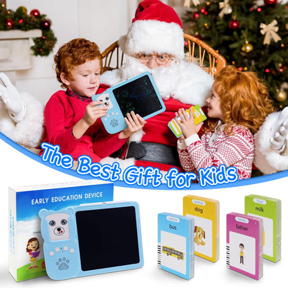 Toddler Toys Drawing Tablet with Talking Flash Card, Drop Resistant LCD Writing Tablet,224 Sight Words Pocket Speech Audible Flashcards, Learning & Education Toys for 2,3,4,5,6 Years Old