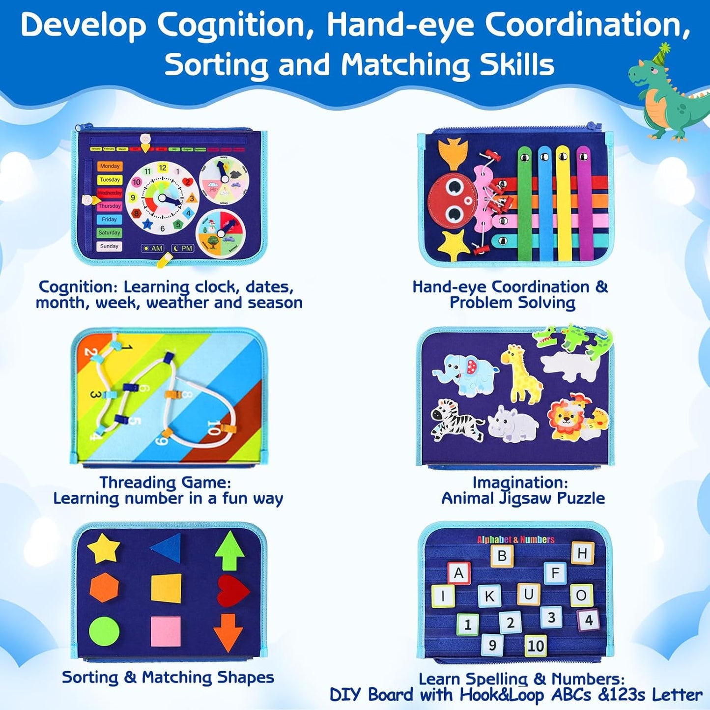 BusyNest Montessori Toddler Activity Board sensory activities