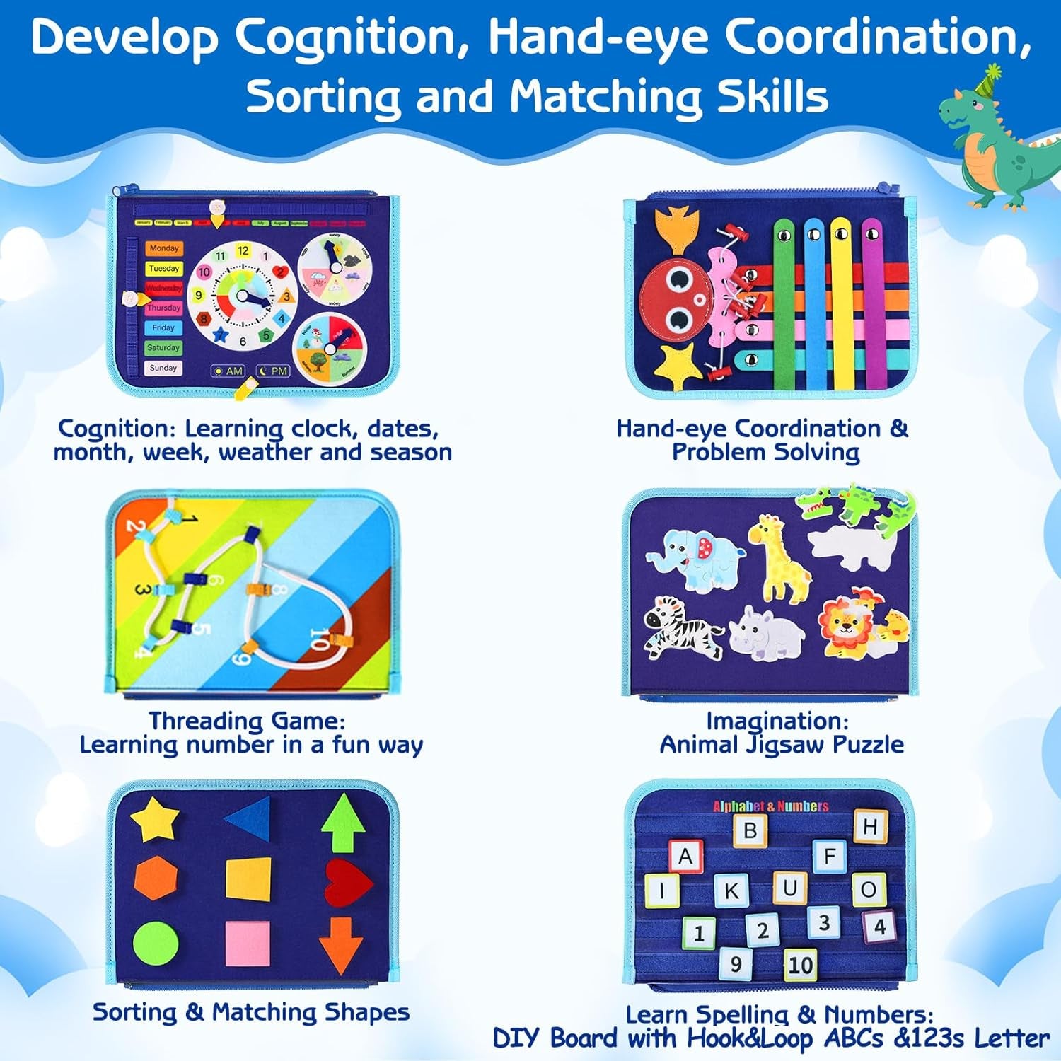 BusyNest Montessori Toddler Activity Board sensory activities