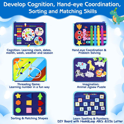 BusyNest Montessori Toddler Activity Board sensory activities