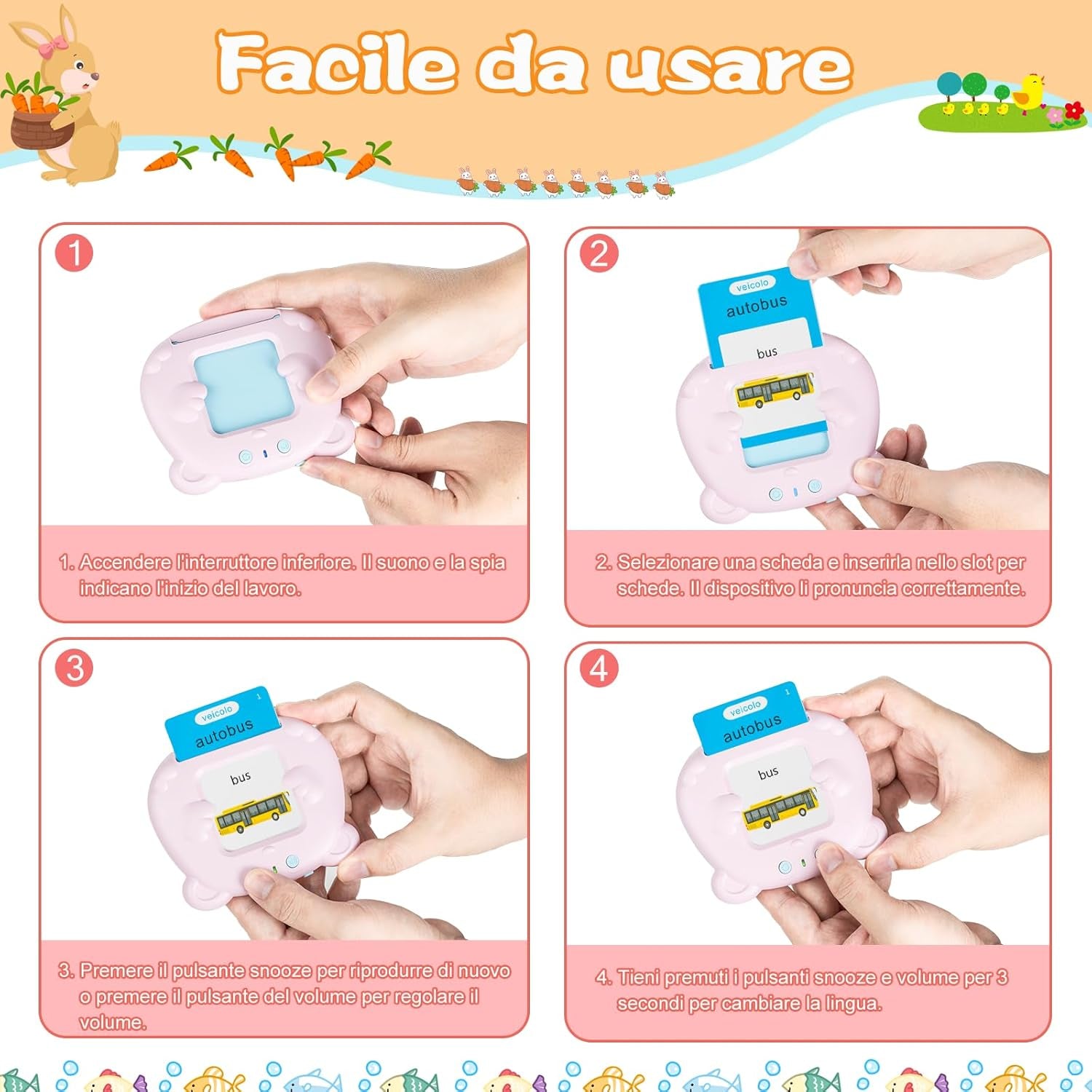 Italian Talking Flash Cards for Language Learning card layout