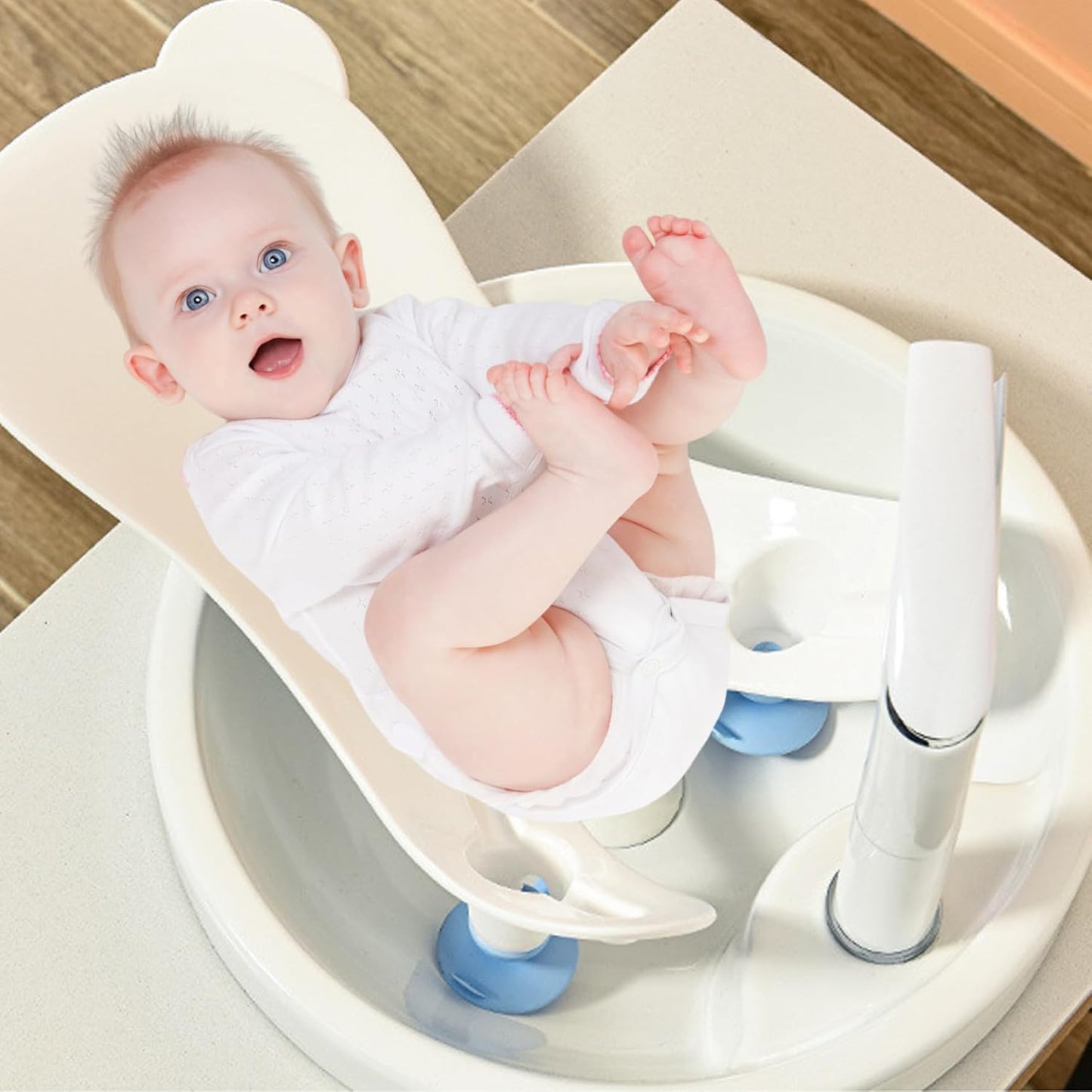 Lavandino Da Bagno per Bambini Con Ventosa, Lavandino Portatile Dal Design Ergonomico, Supporto per Natiche in PP Sicuro, Strumento Di Lavaggio per Vasca Da Bagno per Uso Quotidiano, Décoration De Ja