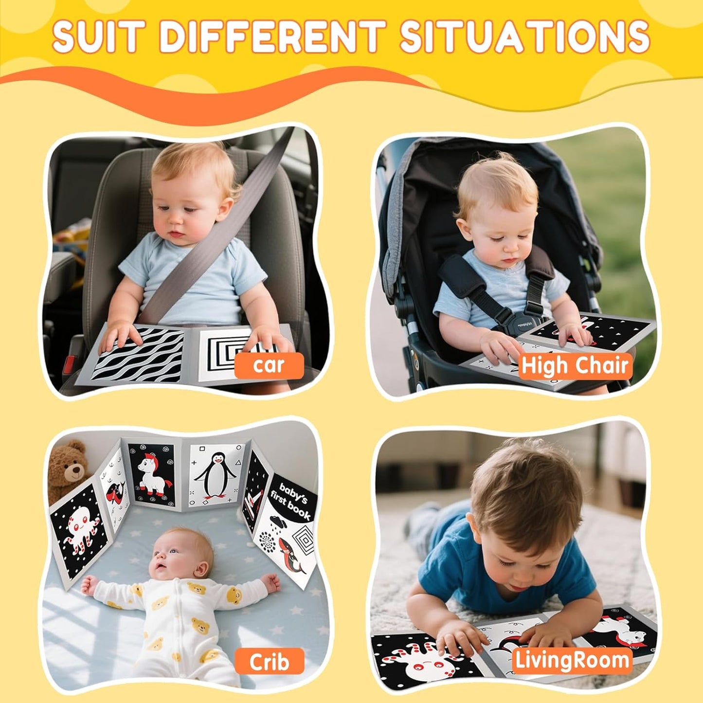 High Contrast Baby Flash Cards for newborn learning