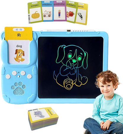 Talking Flash Cards, 2-In-1 Pocket Speech Cards, Educational Audible Learning with Interactive Reading Device, Drawing Tablet For, Preschool, Kids Learning, 9.45X6.69X0.59 In