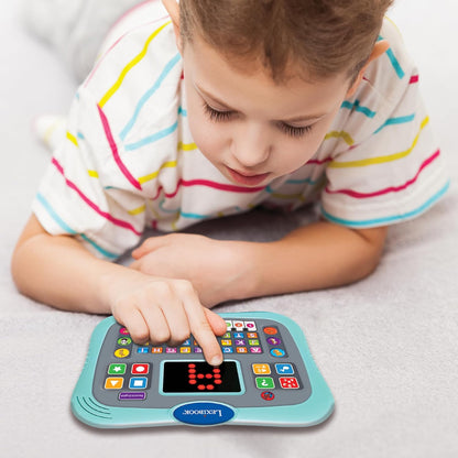 Child using Lexibook Bilingual Learning Tablet for interactive educational fun.