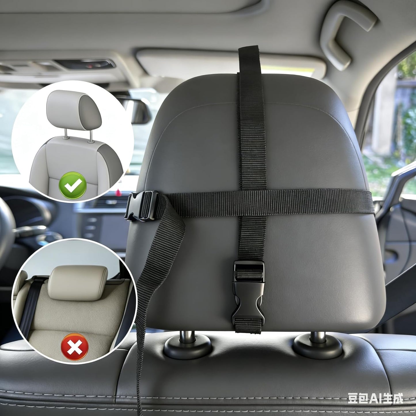 Baby Spiegel Auto, 360° Drehbar Für Einfache Anpassung,Bruchsicheres Acrylglas, Robuste Gurte, Einfach Montieren, Autospiegel Baby Rückbank