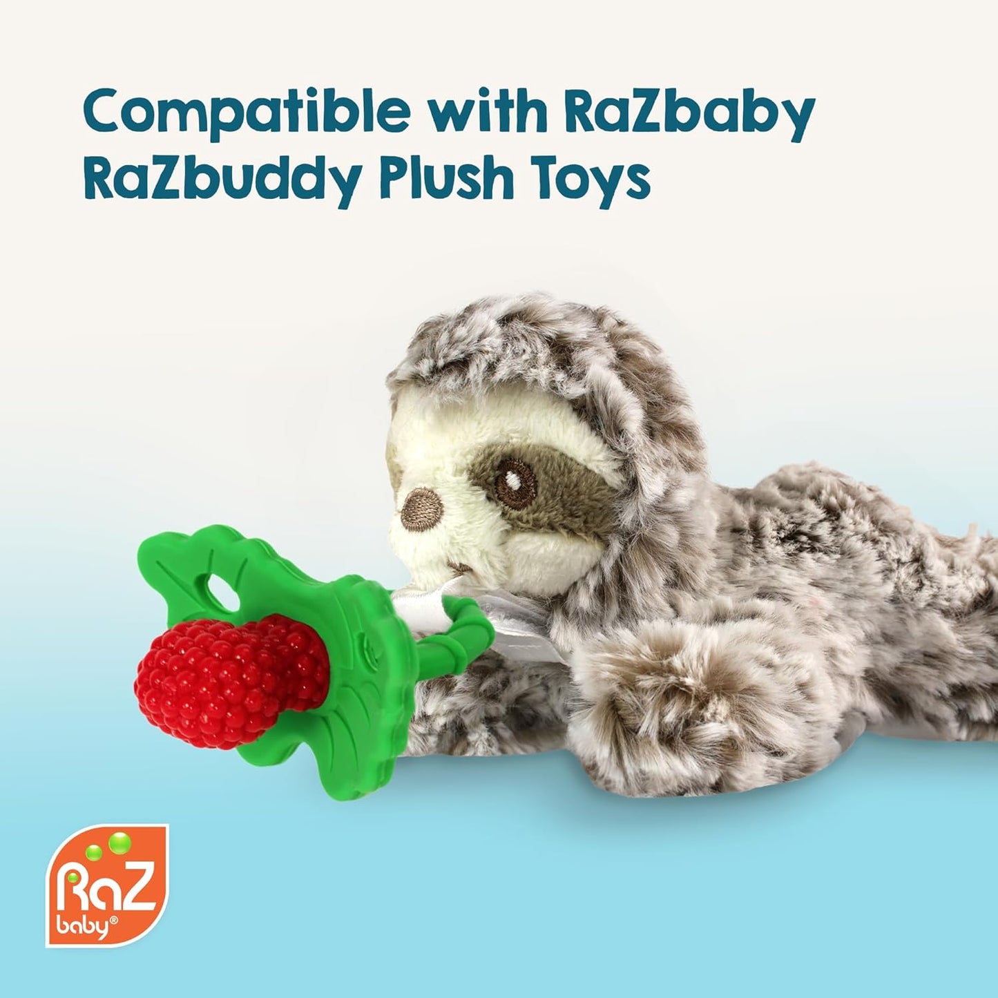 Razberry Silicone Baby Teether Toy - Berrybumps Soothe Babies Sore Gums - Infant Teething Toy - Hands Free Design - BPA Free - Easy-To-Hold Design - Teething Relief Pacifier - Fruit Shape/Red