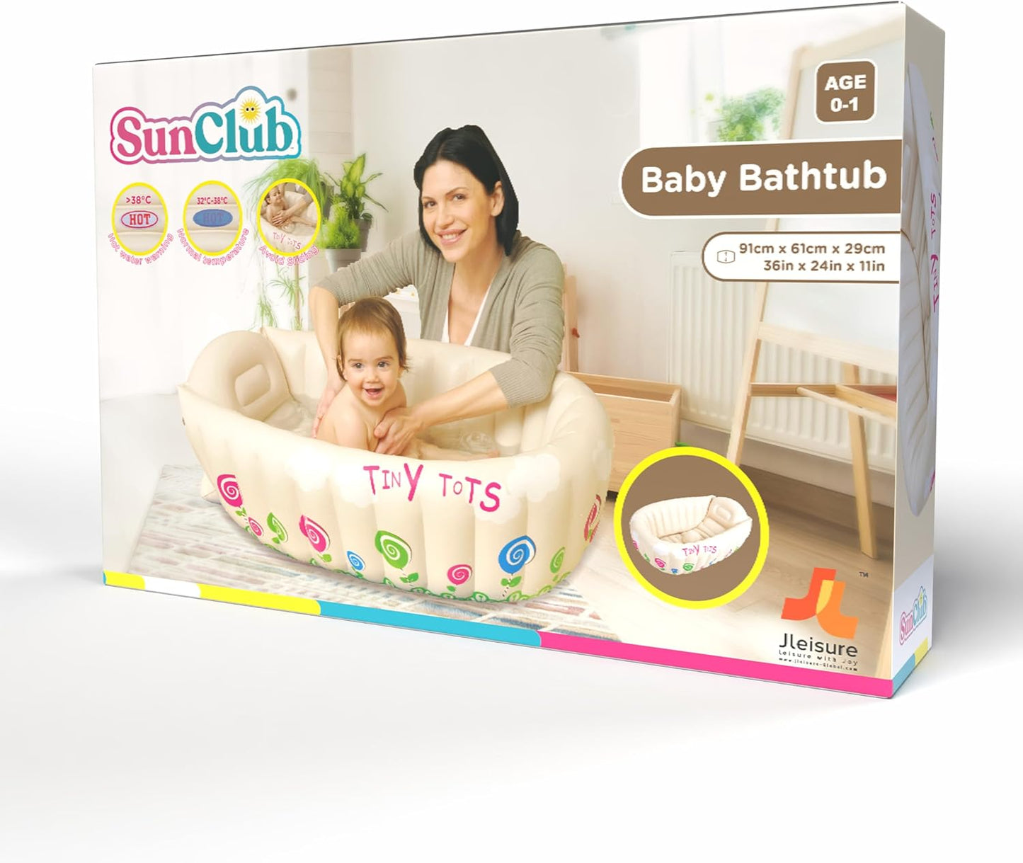 SUN CLUB Inflatable Baby Bathtub portable baby bath