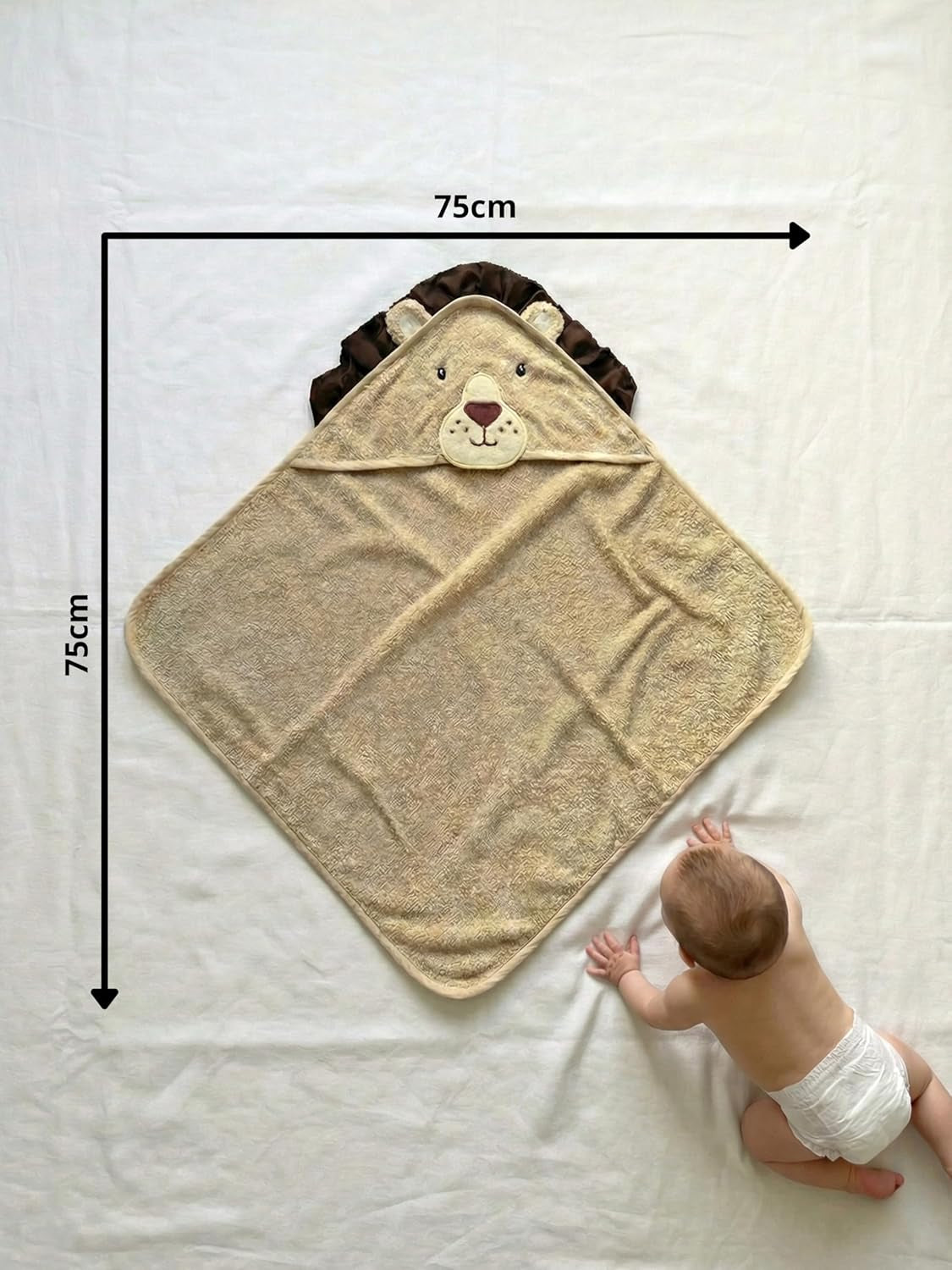 Accappatoio Neonato Triangolo Cotone 100% design triangolare baby towel