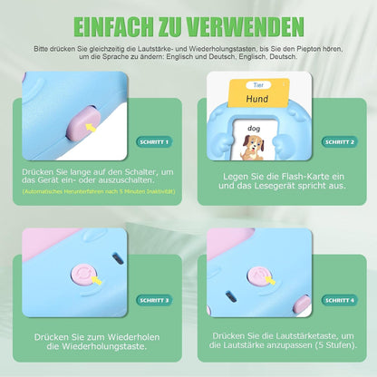Sprechende Lernkarten für Kinder Lernspielzeug für Zuhause und unterwegs